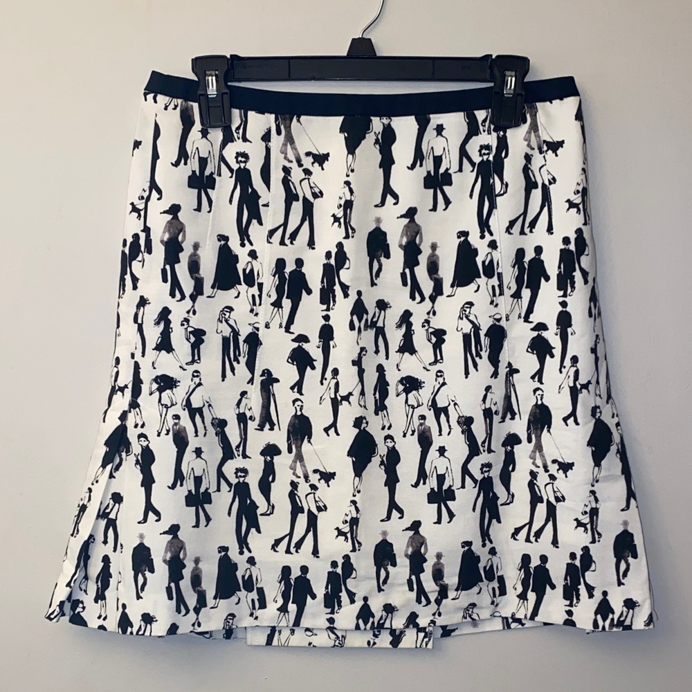 Akris Punto People Watching Stylish Black and White Women's Skirt